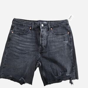 New old navy high rise OG straight secret smooth pockets black denim shorts